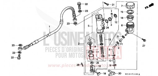 HAUPTBREMSE, HINTEN ZYLINDER XR250RN de 1992